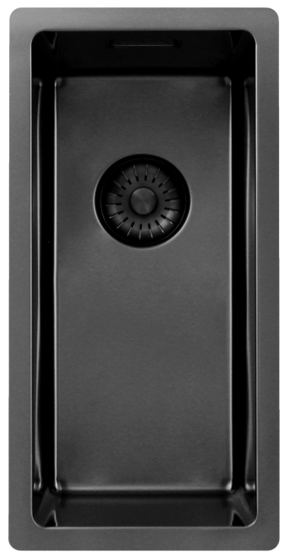 Pure.Sink Exclusivo Gun Metal kleines Spülbecken 18x40 cm 10mm Radius Unterbau, flächenbündig und Aufbau PEX1840-61