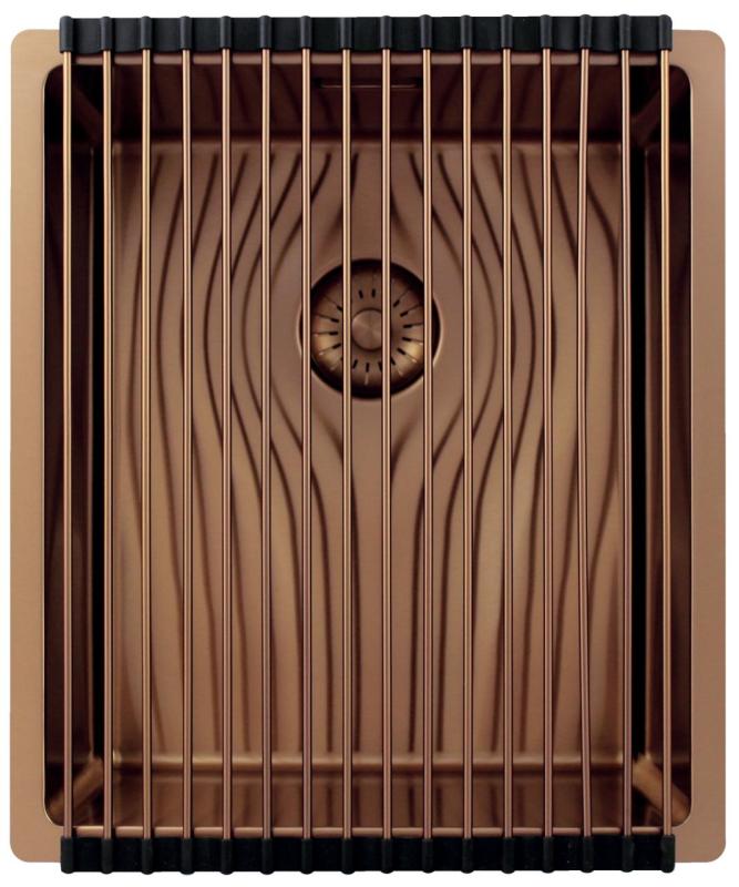 Pure.Sink Exclusivo Kupfer Spülbecken 34x40 cm 10mm Radius Unterbau, Flächenbündig und Aufbau PEX3440-62