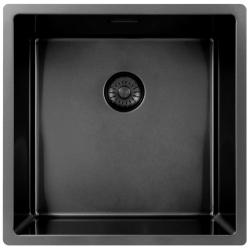 Pure.Sink Exclusivo Gun Metal Spüle 40x40 cm 10mm Radius Unterbau, Flächenbündige und Aufbau PEX4040-61