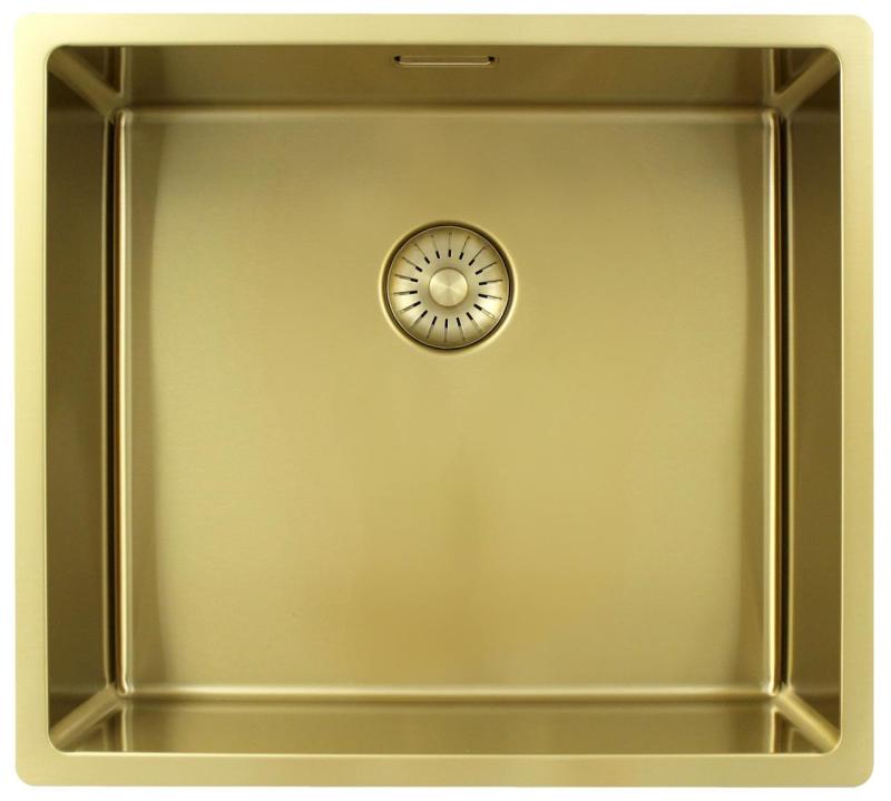 Pure.Sink Exclusivo Goldene Spüle 45x40 cm 10mm Radius Unterbau, Flachbau und Aufbau PEX4540-60