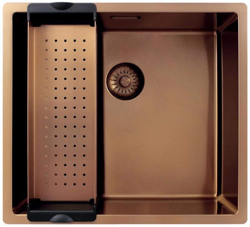 Pure.Sink Exclusivo Kupfer Spülbecken 45x40 cm 10mm Radius Unterbau, Flächenbündiger Einbau und Aufbau PEX4540-62