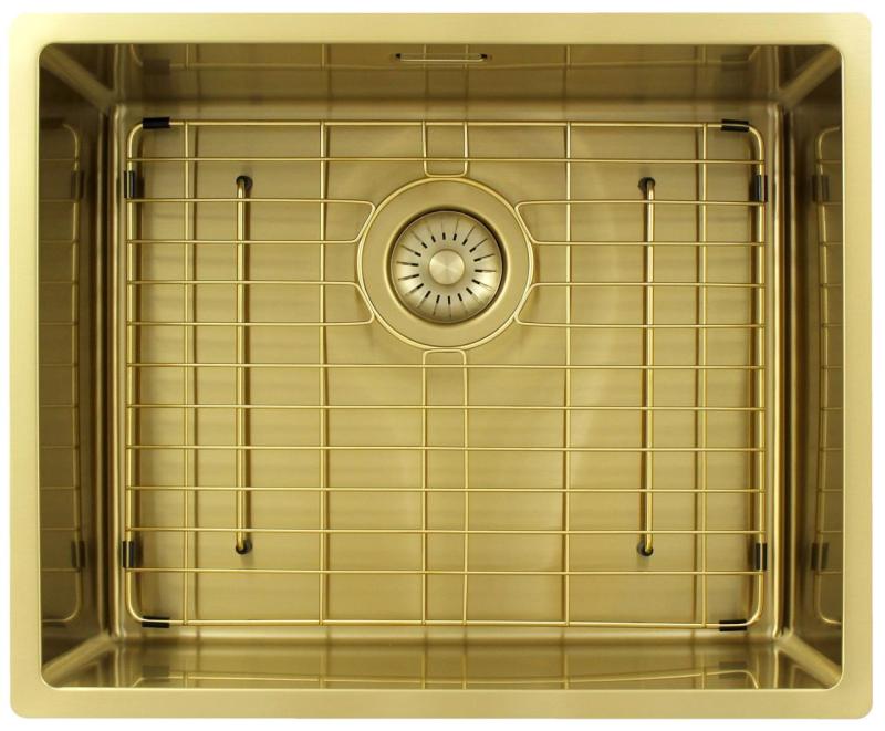 Pure.Sink Exclusivo Goldene Spüle 50x40 cm 10mm Radius Unterbau, Flächenbündig und Aufbau PEX5040-60
