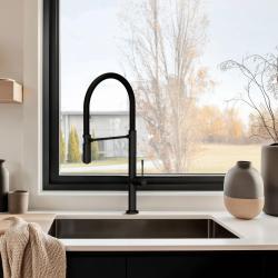 Pure.Sink Exclusivo Gun Metal Spüle 50x40 cm 10mm Radius Unterbau, Flächenbündiger Einbau und Aufbau PEX5040-61