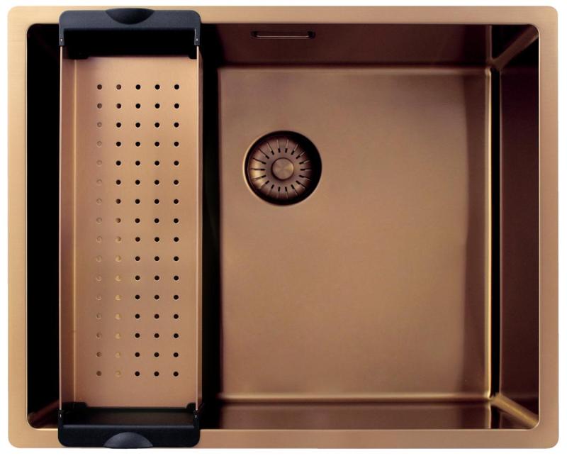 Pure.Sink Exclusivo Kupfer Spülbecken 50x40 cm 10mm Radius Unterbau, Flächenbündig und Aufbau PEX5040-62