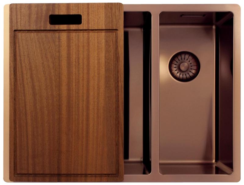 Pure.Sink Exclusivo Kupfer 1,5 anderthalb Spülbecken 34+18 cm 10mm Radius PEX341840-62