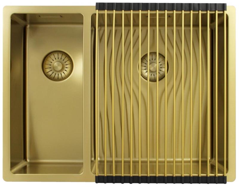 Pure.Sink Exclusivo Goldene 1,5 anderthalb Spüle 18+34 cm 10mm Radius PEX183440-60