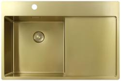 Pure.Sink Exclusivo Goldene Spüle mit Abtropffläche 78x52 cm Tapwing links PEX4078LT-60