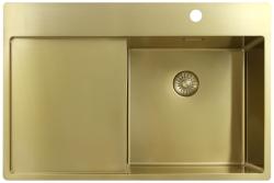 Pure.Sink Exclusivo Goldene Spüle mit Abtropffläche 78x52 cm Tapwing rechts PEX4078RT-60