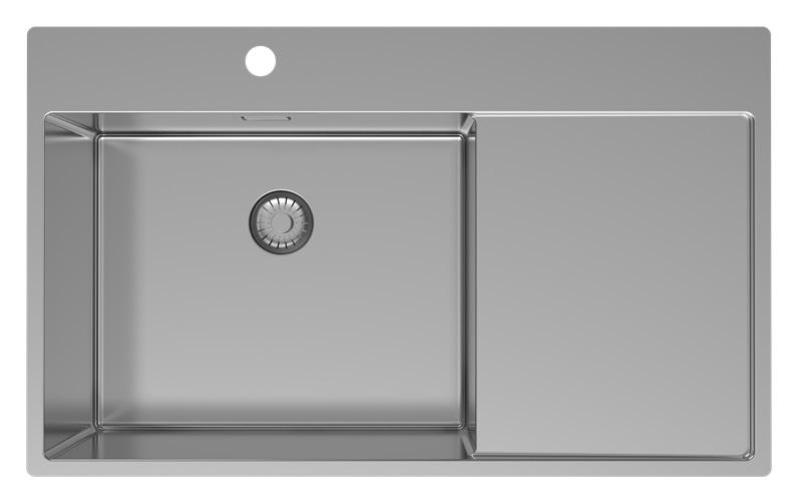 Pure.Sink Exclusivo Edelstahlspüle mit Abtropffläche 86x52 cm Tapwing links PEX5086LT-02