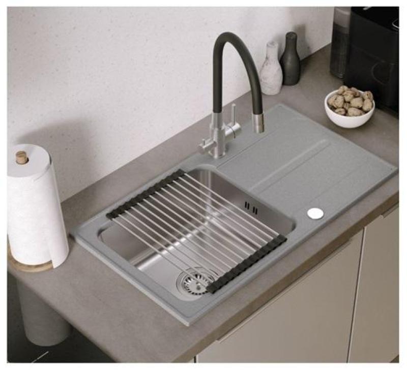 Quadri Selene Küchenmischbatterie Edelstahl 3-Wege mit flexiblem Auslauf und zusätzlichem Anschluss für gefiltertes Wasser 1208971407