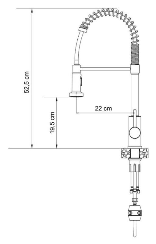 Quadri Redwick Küchenmischbatterie schwarz mit halbflexiblem Auslauf und Dusche mit 2 Strahlarten plus Wasserstopp-Funktion 1208971410