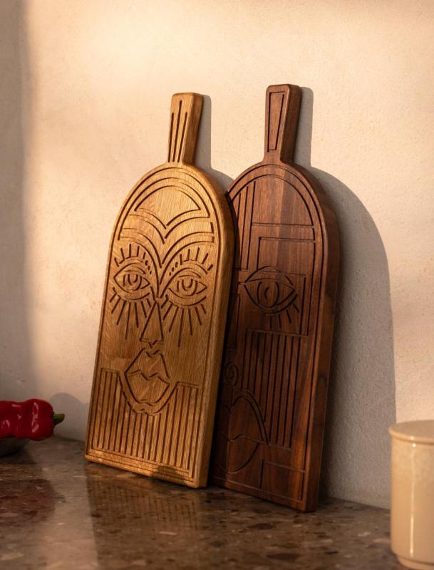 Woodsea Maske Walnuss - Walnussholz Maske Schneide- und Servierbrett 38x19 cm 1208971561