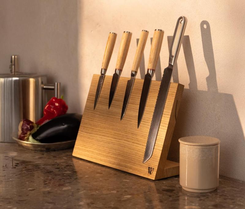 Woodsea Hold My Knife - Eichenholz Messerhalter Tisch 32x22 cm 1208971599