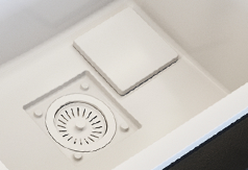 Graniteland Seta Granit Weißes Aufbauwaschbecken 80x50 cm 1208971618