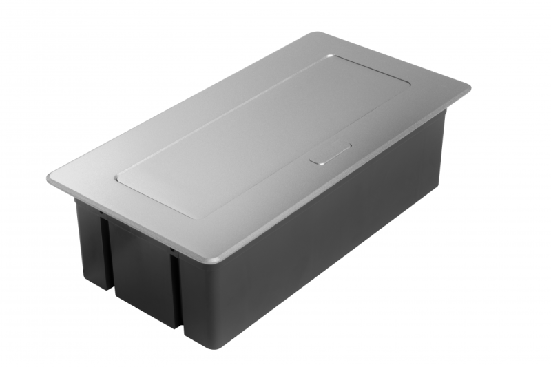 Möbelsteckdose MULTISOFT, 2x SCHUKO, USB A+C, RJ45, Kabel 1,5 m, Aluminium