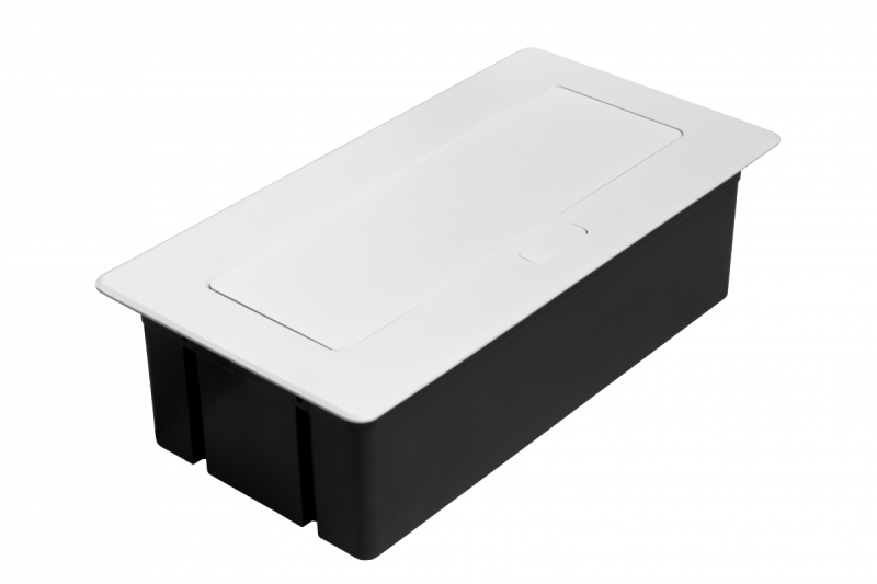 Möbelsteckdose MULTISOFT, 2xSCHUKO, USB A+C, RJ45, HDMI, Kabel 1,5 m, weiß