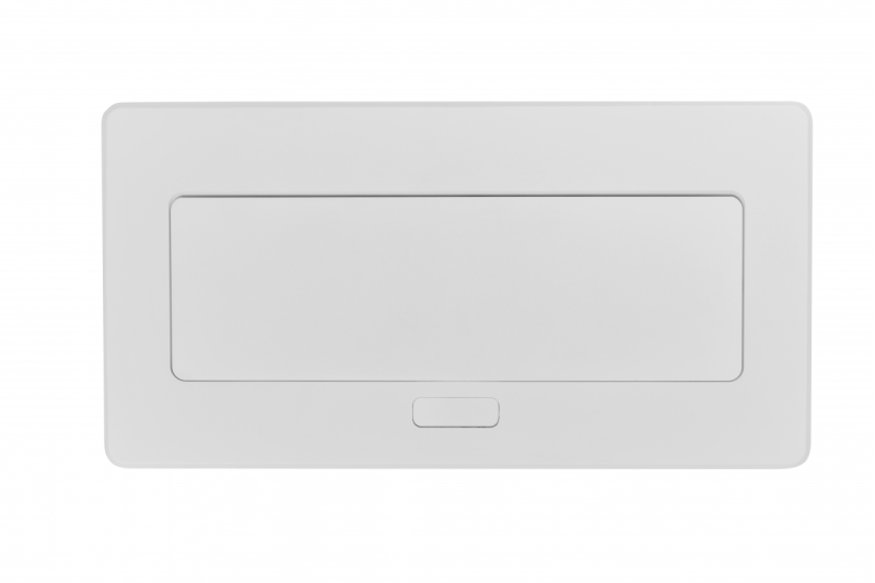 MULTISOFT Möbeleinbausteckdose 2x Steckdose mit Erdung, USB A+C, RJ45, HDMI, Stromkabel mit Stecker, Weiß