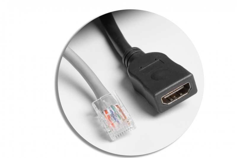 MULTISOFT Möbeleinbausteckdose 2x Steckdose mit Erdung, USB A+C, RJ45, HDMI, Stromkabel mit Stecker, Weiß