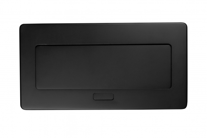 MULTISOFT Möbelsteckdose 2x Steckdose mit Erdung, USB A+C, RJ45, HDMI, Stromkabel mit Stecker, Schwarz