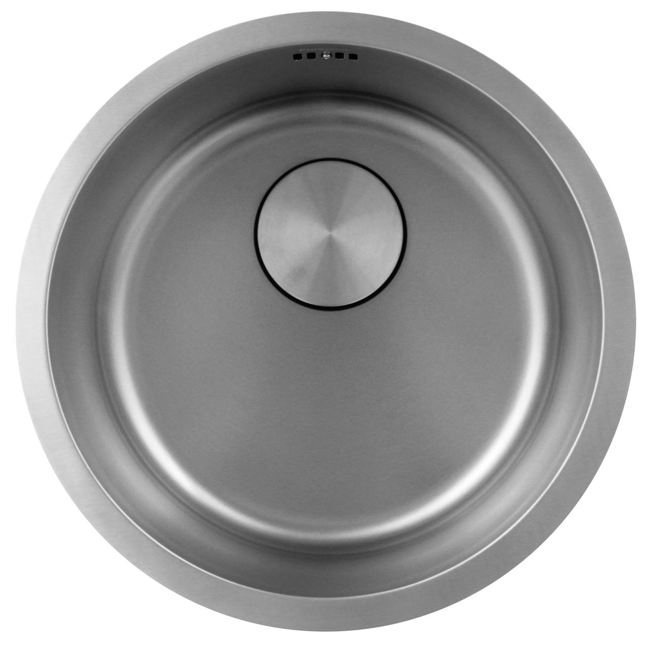 Pure.Sink Rondo Edelstahl Runde Spüle flächenbündig, Unterbau und Aufbau 38 cm PRN38-02