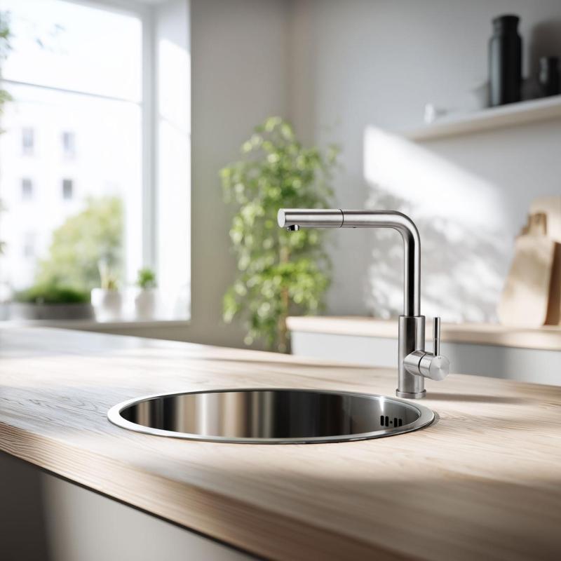 Pure.Sink Rondo Edelstahl Runde Spüle flächenbündig, Unterbau und Aufbau 38 cm PRN38-02