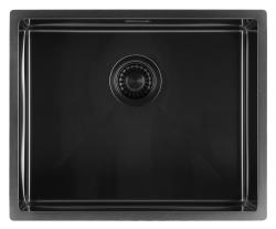 Pure.Sink Luxion PVD Schwarze Spüle 50 x 40 cm Unterbau, flach eingebaut und aufgesetzt PLX5040-63