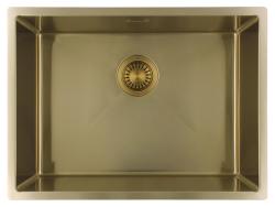 Pure.Sink Luxion Goldene Spüle 55 x 40 cm Unterbau, flach eingebaut und Aufsatz PLX5540-60