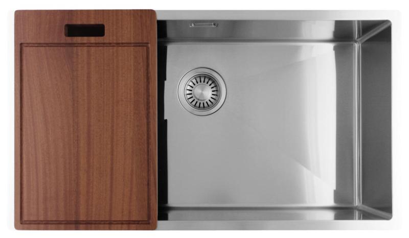 Pure.Sink Luxion Große Edelstahlspüle 74 x 40 cm Unterbau, flächenbündiger Einbau und Aufsatz PLX7440-02