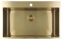 Pure.Sink Luxion Große goldene Spüle 78 x 50 cm Tapwing mit Lochbank PLX7850T-60