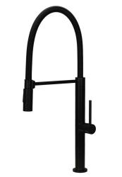 Pure.Sink Luxion Mat Schwarzer Küchenarmatur Profi mit flexiblem Auslauf und 2 Strahlarten PLXFLEX-10