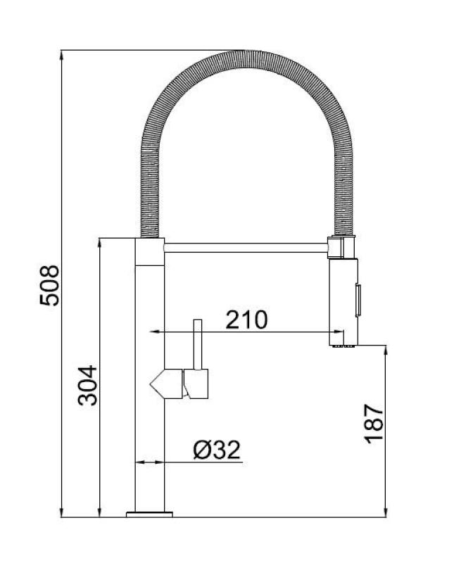Pure.Sink Luxion Mat Schwarzer Küchenarmatur Profi mit flexiblem Auslauf und 2 Strahlarten PLXFLEX-10