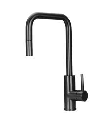 Pure.Sink Luxion Gun Metal Küchenarmatur quadratisch mit ausziehbarem Auslauf PLXSQUA-61