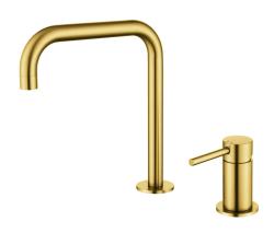 Pure.Sink Luxion 2-Loch-Küchenarmatur in Gold mit U-Auslauf PLX2HU-60