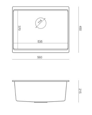 Quadri Newport II Granit Unterbau beige Spüle 560x450mm mit Edelstahl-Stecker und Abflusskappe 1208971766