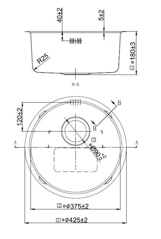 Pure.Sink Rondo Runde Spülbecken aus Kupfer für Unterputz-, Unterbau- und Aufputzmontage, 37 cm, RD375-Copper