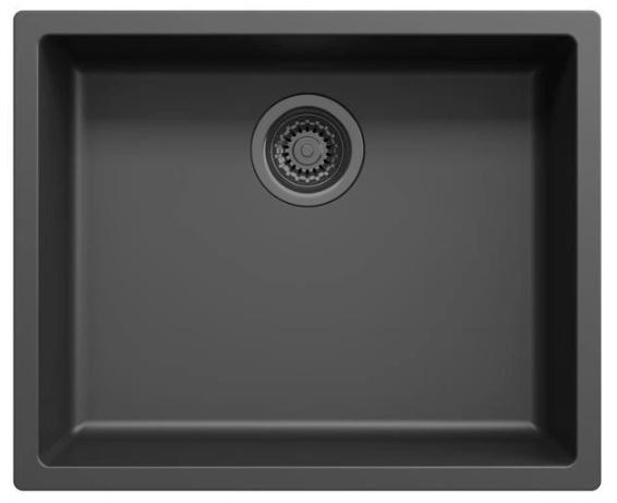 Ausmann Faser schwarzes Spülbecken 50x40cm Unterbau, Aufbau und Flachbau mit automatischem Gun-Metal-Plug 1208971860