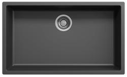 Ausmann Faser schwarz großes Spülbecken 70x40cm Unterbau, Aufbau und Flachbau mit automatischem Edelstahlstopfen 1208971861