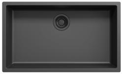 Ausmann Faser schwarz großes Spülbecken 70x40cm Unterbau, Aufbau und Flachbau mit automatischem schwarzem Stecker 1208971862