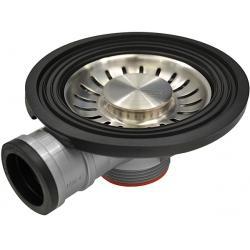 Franke Abflussstopfen Turbo, Loch für Überlauf, Edelstahlspüle, Franke Logo, Lange Schraube 25 mm 112.0264.987