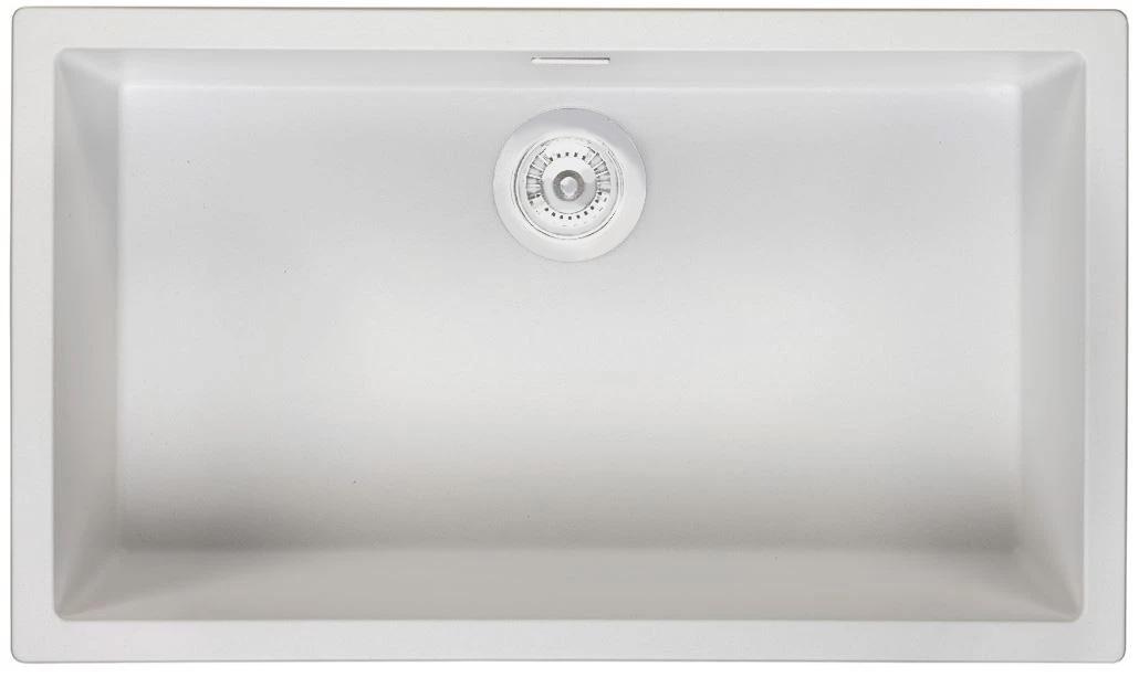 Ausmann Faser weißes großes Spülbecken 70x40cm Unterbau, Aufbau und flächenbündiger Einbau mit automatischem weißem Stecker 1208971909