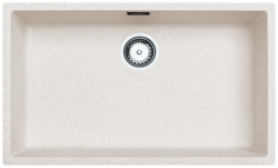 Ausmann Fibre Sand Weiß großes Spülbecken 70x40cm Unterbau, Aufbau und Flachbau mit automatischem Edelstahl-Plug 1208971935
