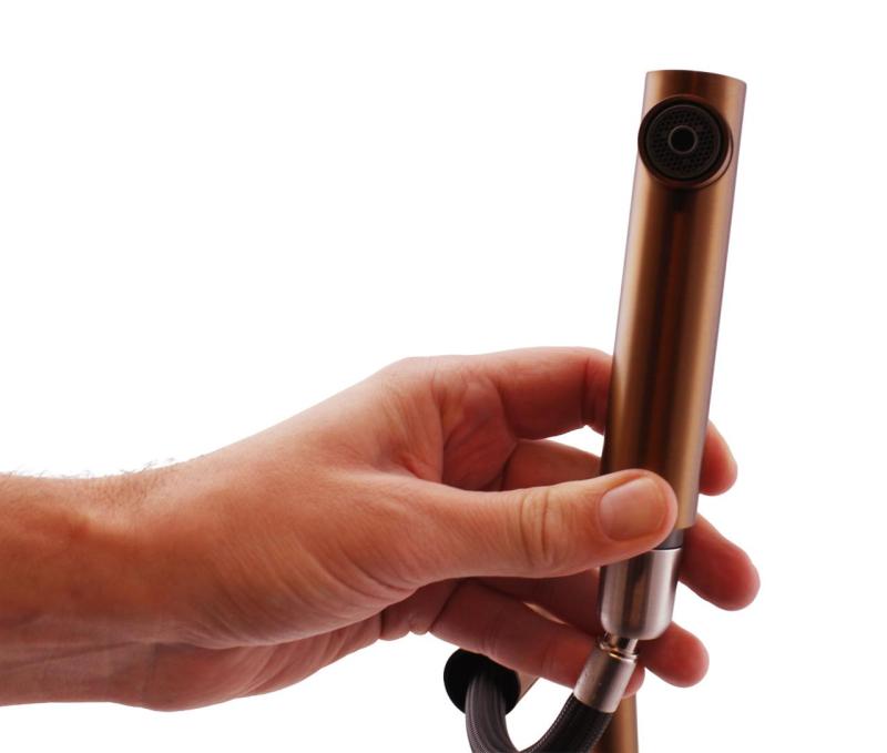 Pure.Sink Elite Steel Clear-S PVD Kupfer 3-Wege-Küchenarmatur mit Ausziehbarer Auslauf und Gefiltertem Wasser PS8120-62