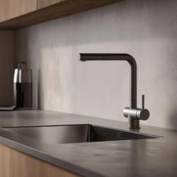 Pure.Sink Elite Steel Pulse-S Küchenarmatur PVD Gunmetal mit ausziehbarem Auslauf und Sprühmodus PS8500-61