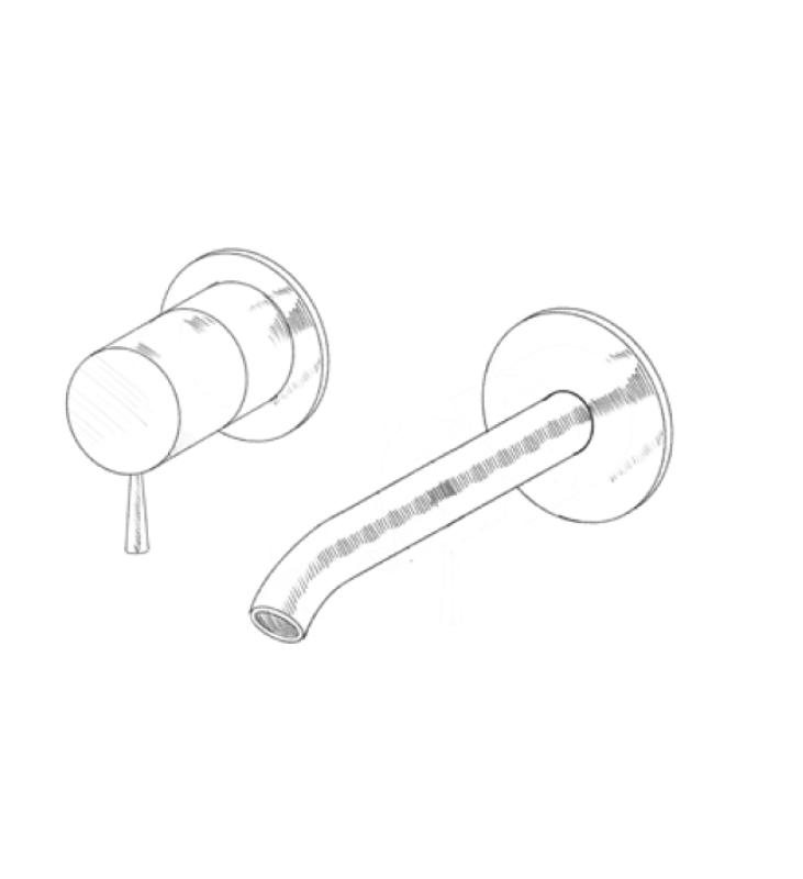 MURO TUA Wand-Einbau-Waschtischarmatur Chrom M1.AB1.2.CR