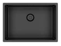 Pure.Sink Exclusivo Spezielle 35 cm lange Gun Metal-Spüle 50 x 35 cm, 10 mm Radius PEX5035-61