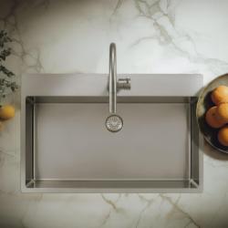 Pure.Sink Exclusivo Edelstahl-Spülbecken, groß, 75 x 40 cm, Tapwing mit Hahnloch PEX7540T-02