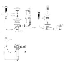 Pure.Sink Universal Gun Metal Ablaufgarnitur inklusive Druckknopf-Ablauf mit Stopfen sowie rechteckigem und rundem Überlauf WSTAUT-61