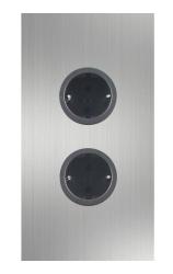 Indux Corner Energie-Säule mit 2 Steckdosen, geerdet, Edelstahl 1208972276