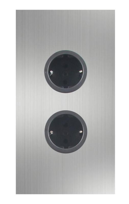 Indux Corner Energie-Säule mit 2 Steckdosen, geerdet, Edelstahl 1208972276