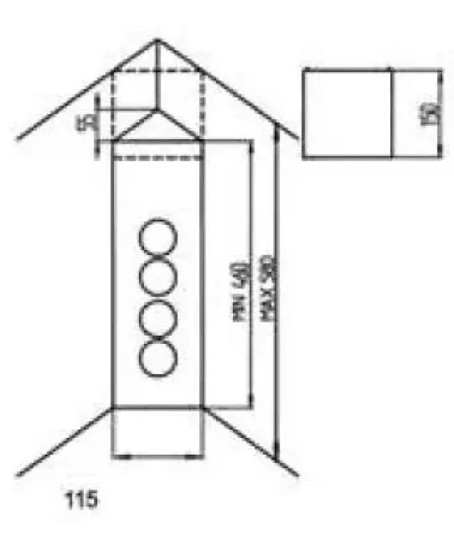 Indux Corner Energie-Säule mit 4 Steckdosen Randaarde Schwarz 1208972307